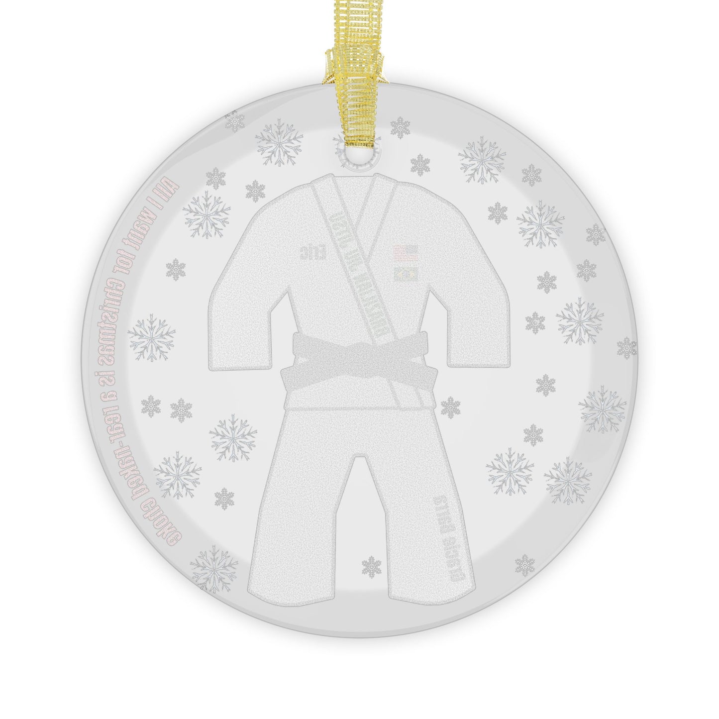Personalized Jiu Jitsu/Judo Christmas Glass Ornament