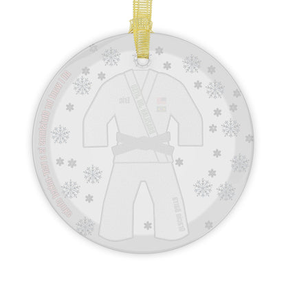 Personalized Jiu Jitsu/Judo Christmas Glass Ornament