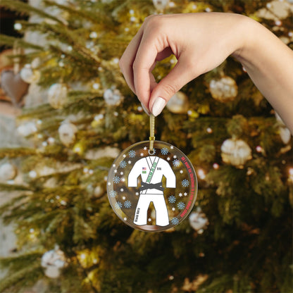 Personalized Jiu Jitsu/Judo Christmas Glass Ornament