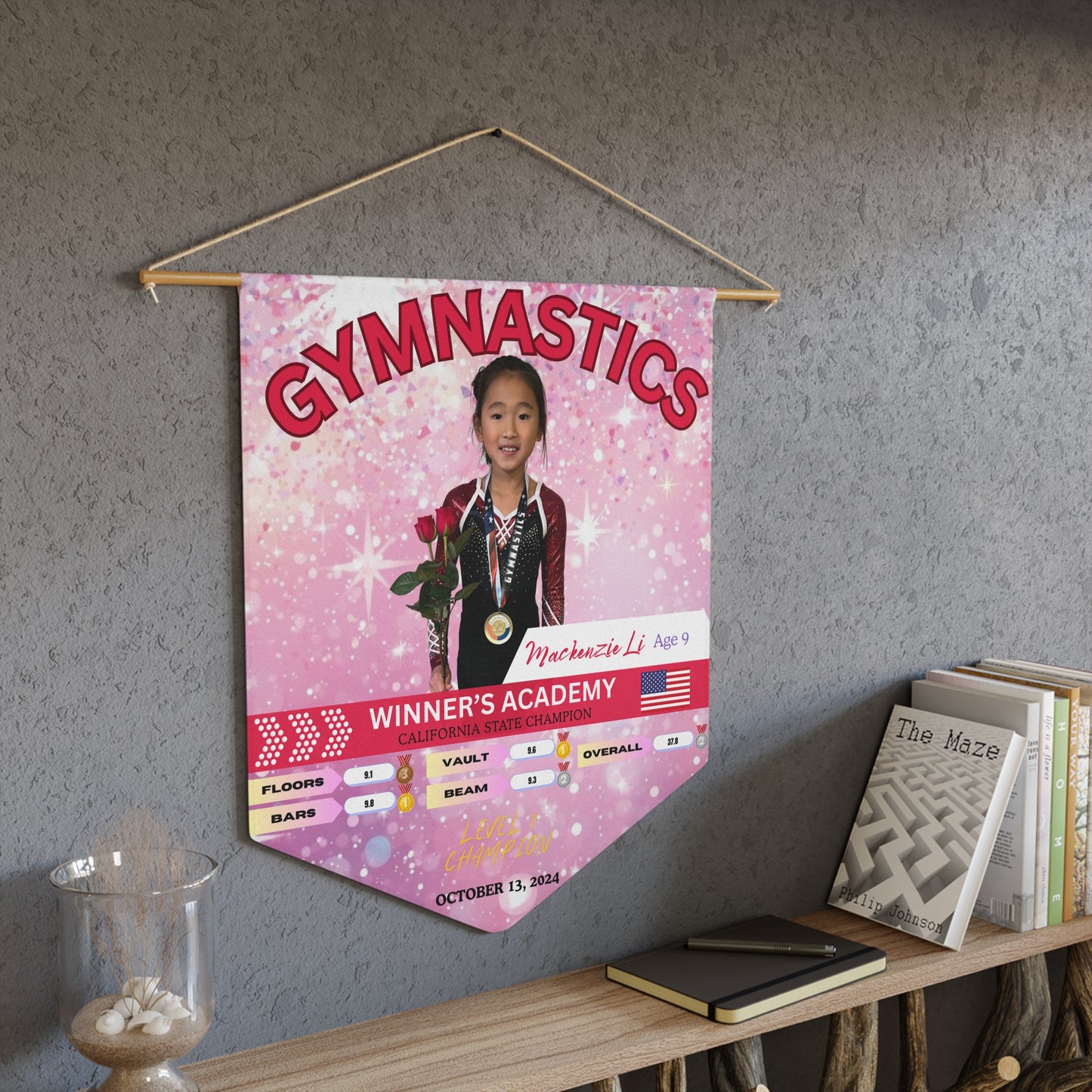 Personalized Gymnastics Pennant Banner - Award Ceremonies