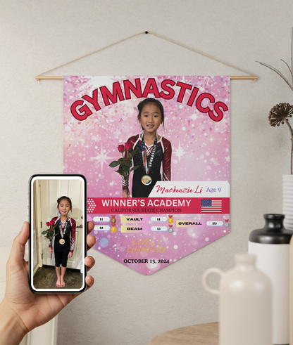Personalized Gymnastics Pennant Banner - Award Ceremonies