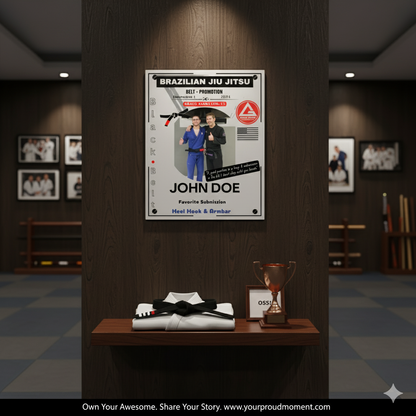 Personalized Jiu-Jitsu Wall Art Panel - Belt Promotion