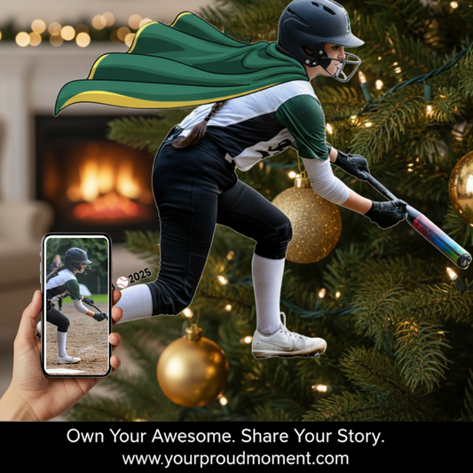 Custom Cut Softball Photo Acrylic Ornament