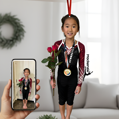 Custom Cut Gymnastic Photo Acrylic Ornament