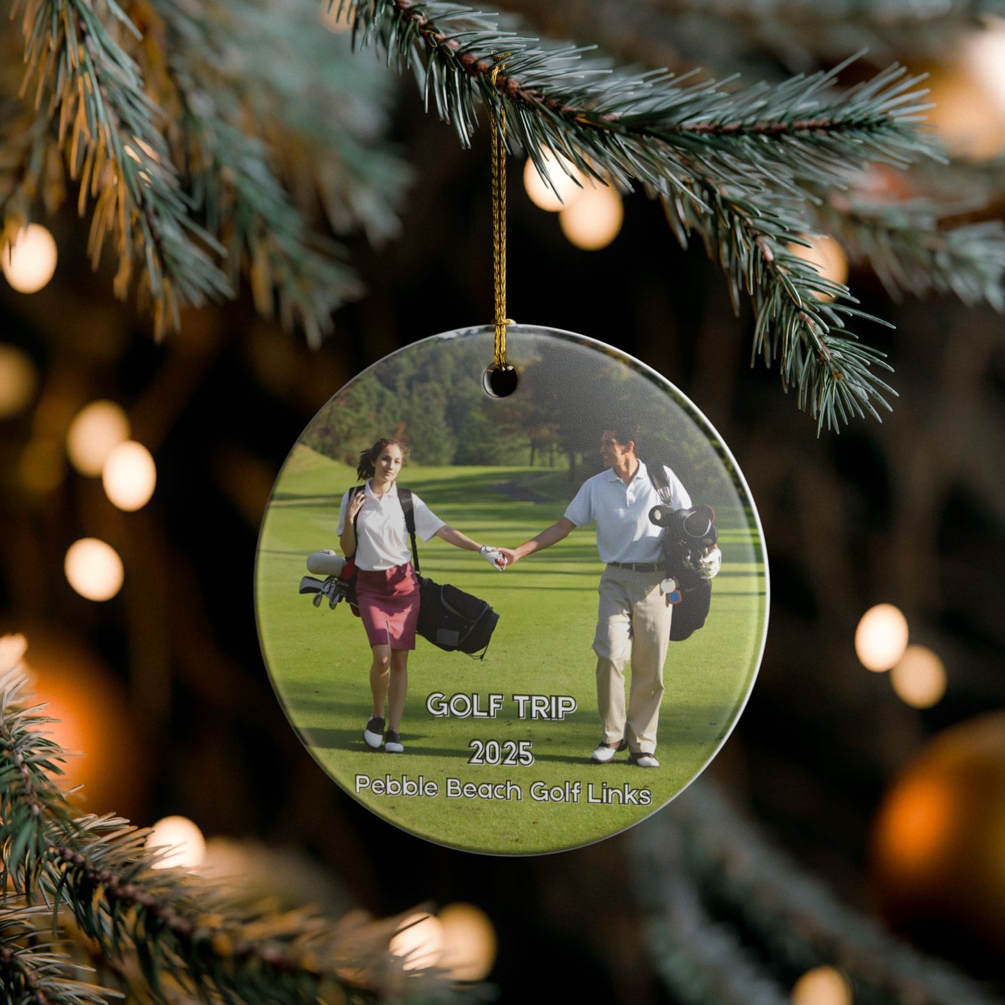 Personalized Golf Trip Ceramic Ornament