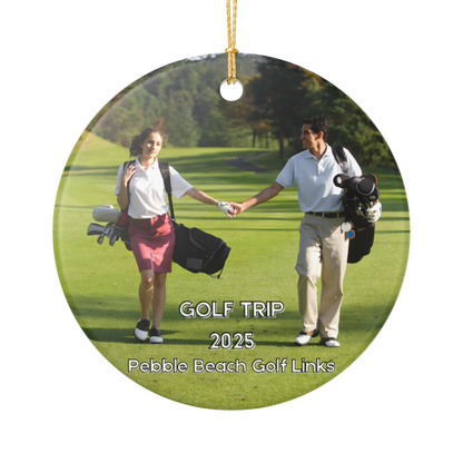 Personalized Golf Trip Ceramic Ornament