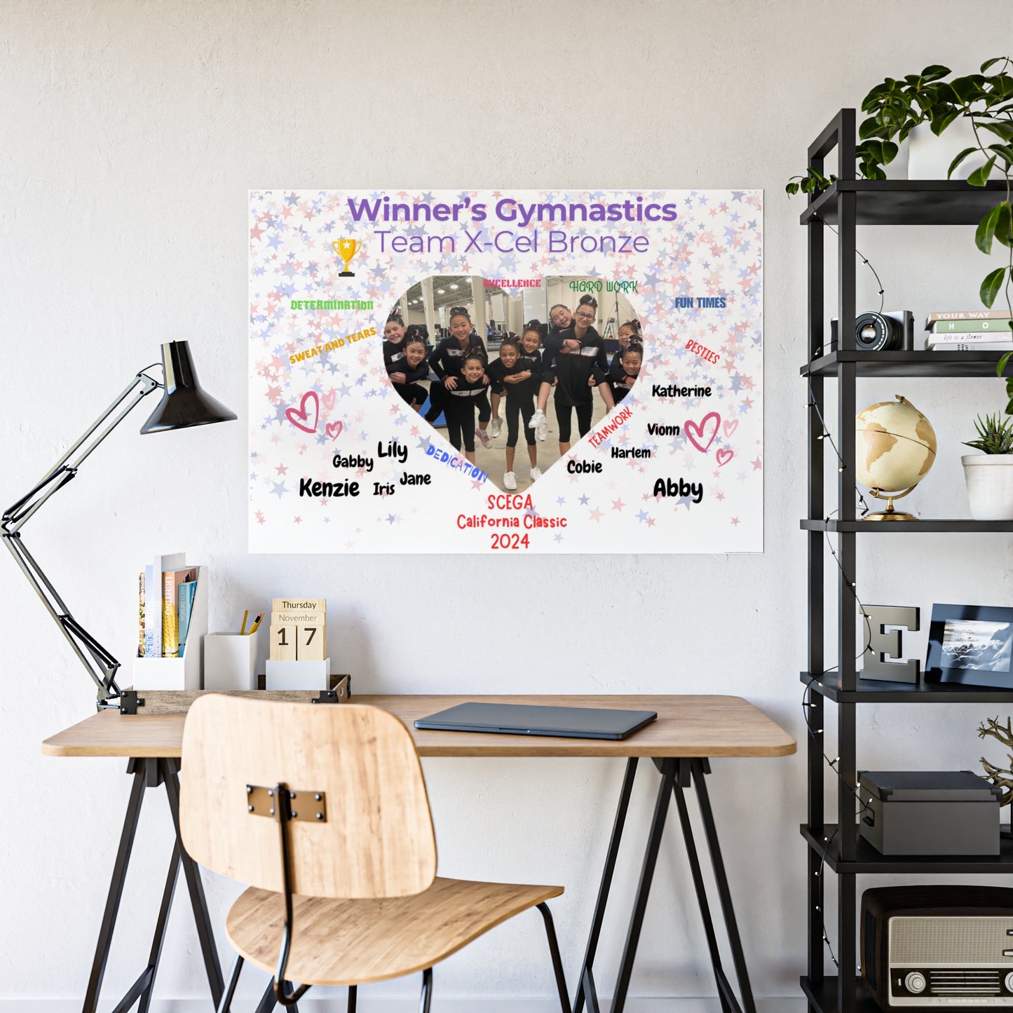 Personalized Gymnastics Wall Art, Custom Gloss Posters
