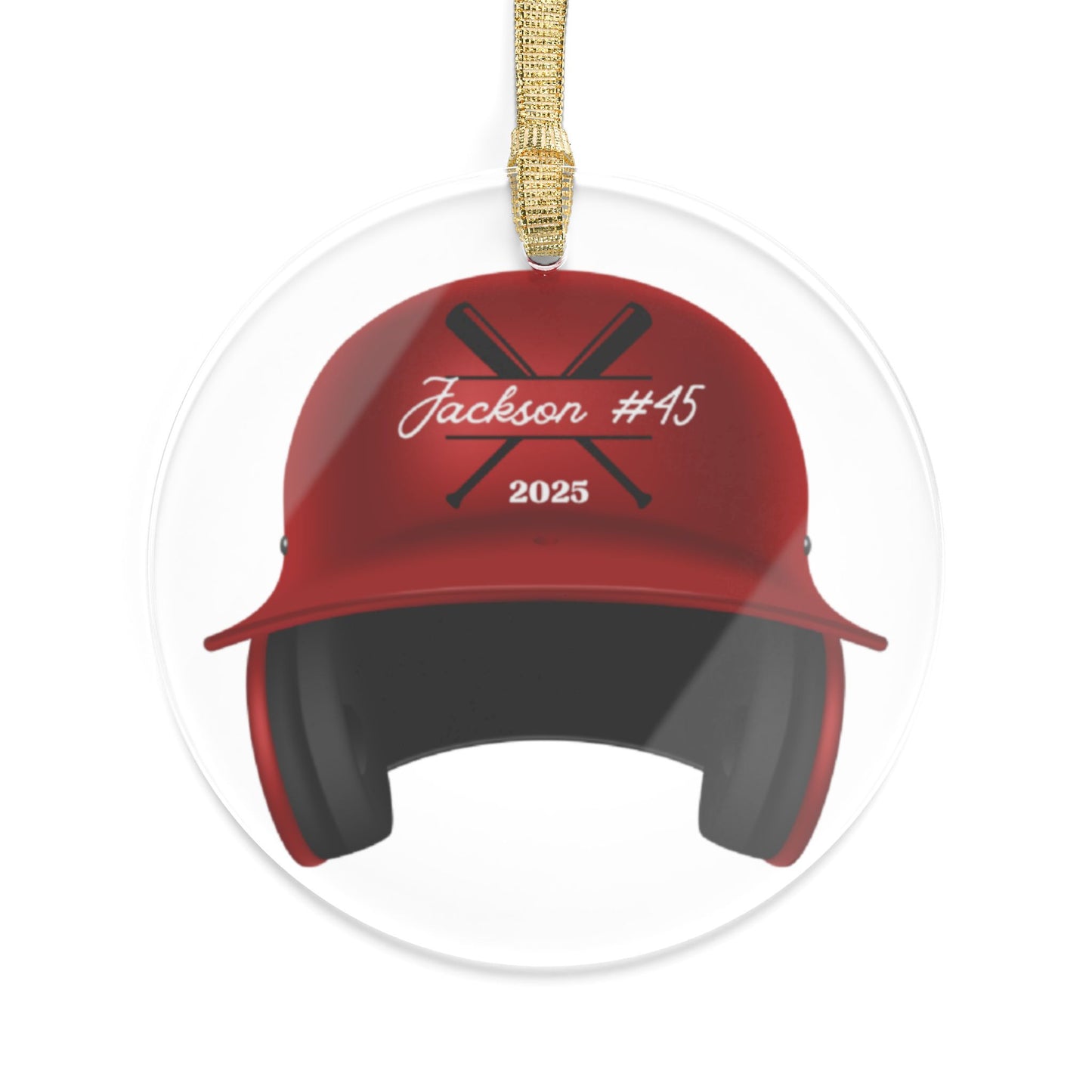 Personalized Baseball Helmet Christmas Ornaments - Acrylic