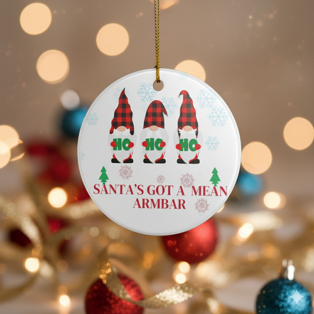 Jiu jitsu Santa Got a Mean Armbar Ceramic Ornament