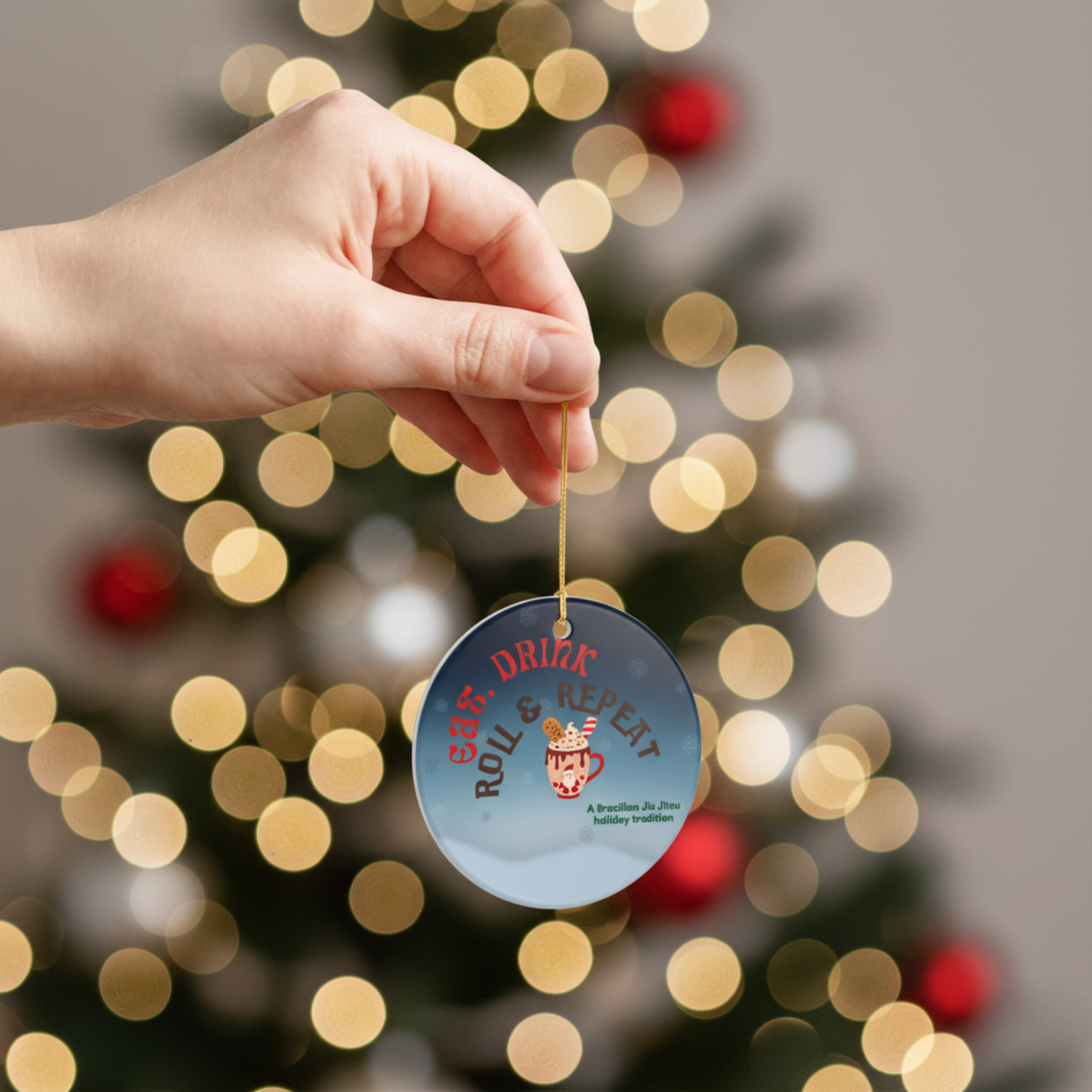 Ceramic Ornament - Jiu Jitsu Eat, Drink and Roll