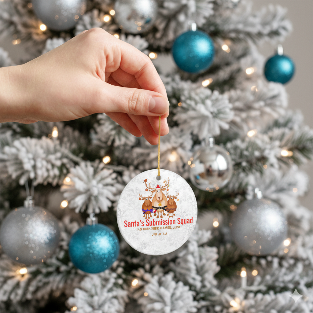 Jiu Jitsu Reindeers Squad Ceramic Ornament