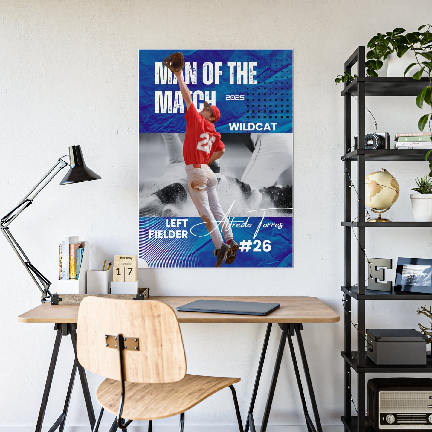 Personalized MVP Man of the Match Baseball Posters