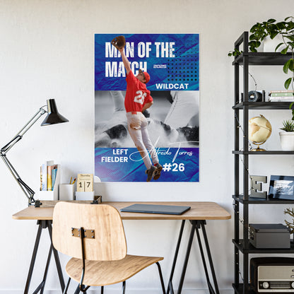 Personalized MVP Man of the Match Baseball Posters