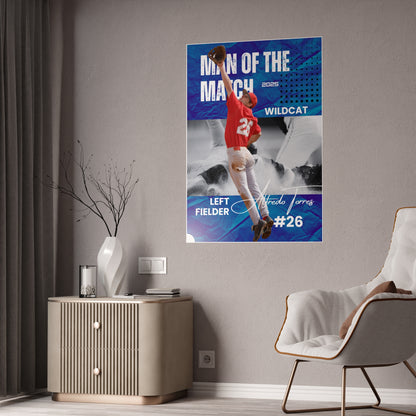 Personalized MVP Man of the Match Baseball Posters