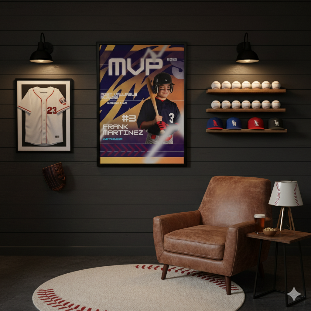 Personalized MVP Baseball Posters