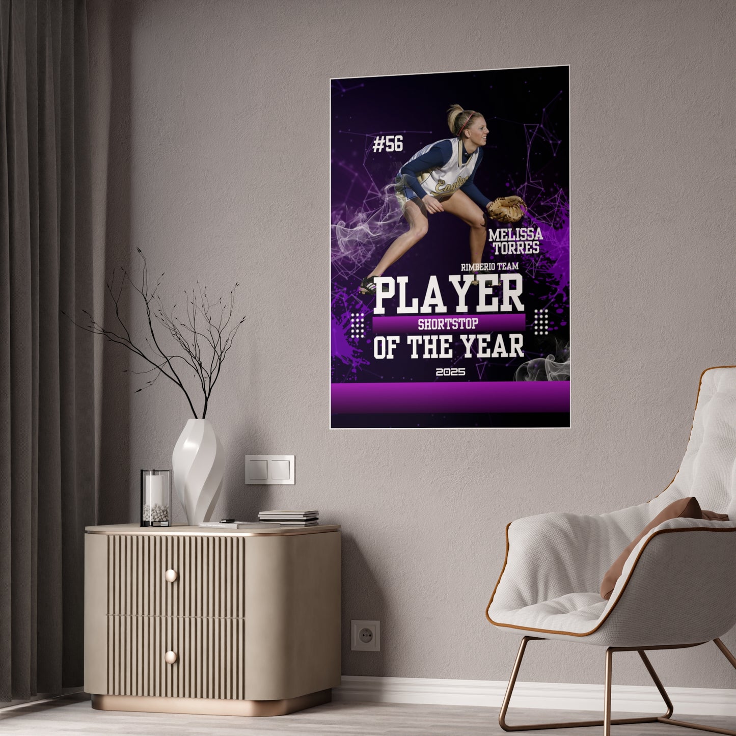 Personalized MVP Player of the Year Baseball Softball Posters