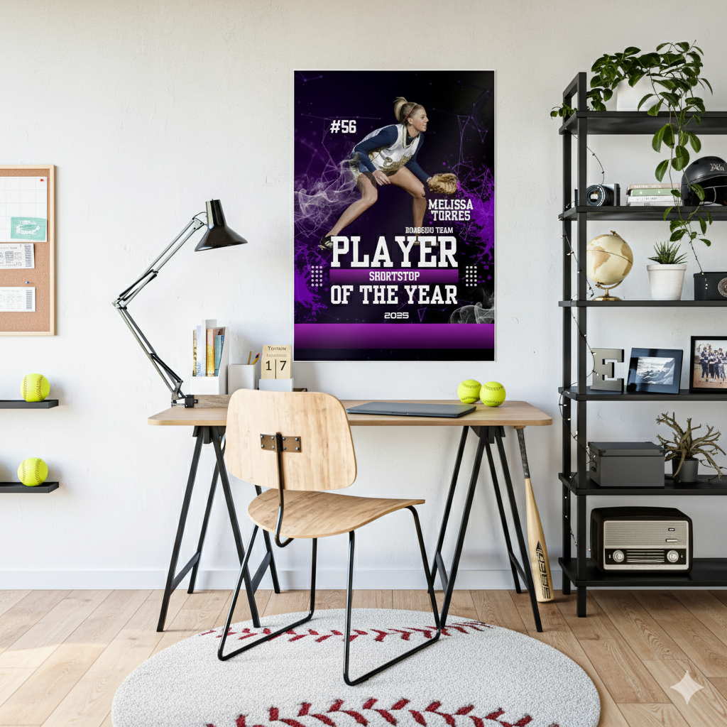 Personalized MVP Player of the Year Baseball Softball Posters