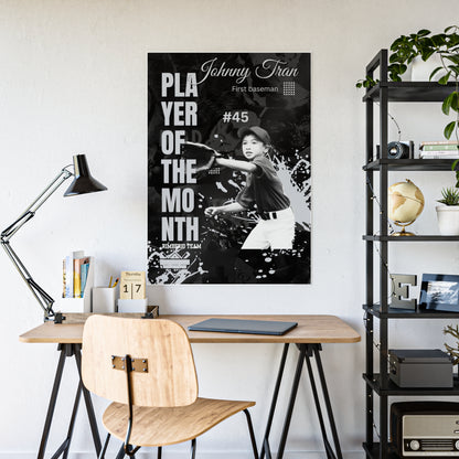 Personalized MVP Player of the Month Baseball Poster