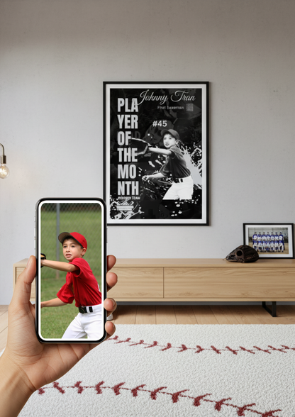 Personalized MVP Player of the Month Baseball Poster
