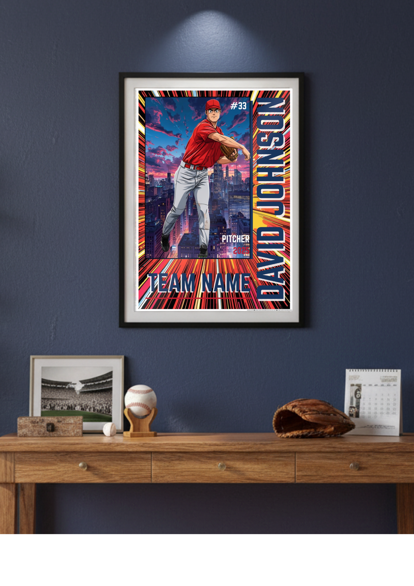 Personalized Baseball Japanese Anime Theme Poster