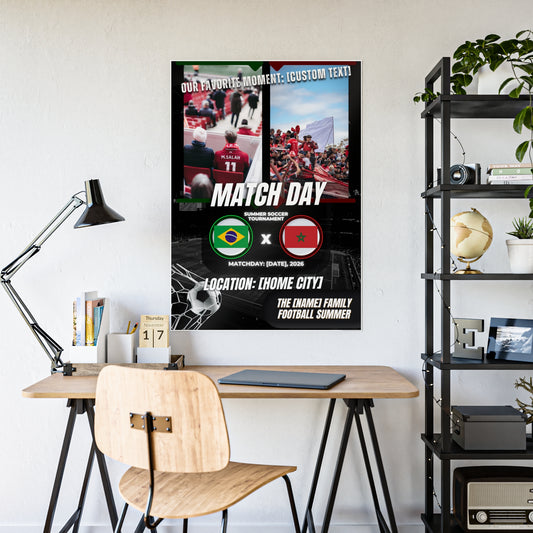 Personalized 2026 Soccer Family Watch Party Gloss Poster