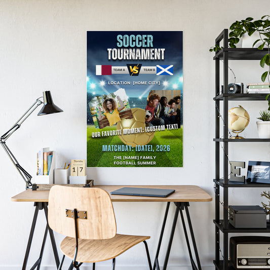 Personalized 2026 Soccer Family Watch Party Gloss Poster