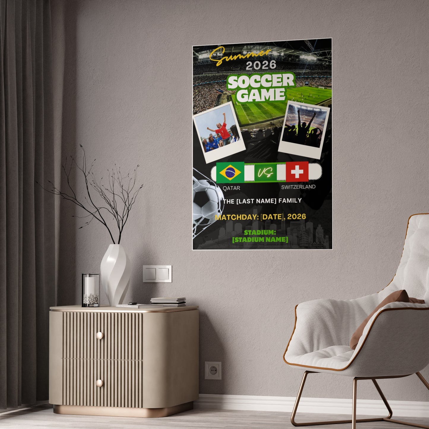 Personalized 2026 Soccer I was there Gloss Poster