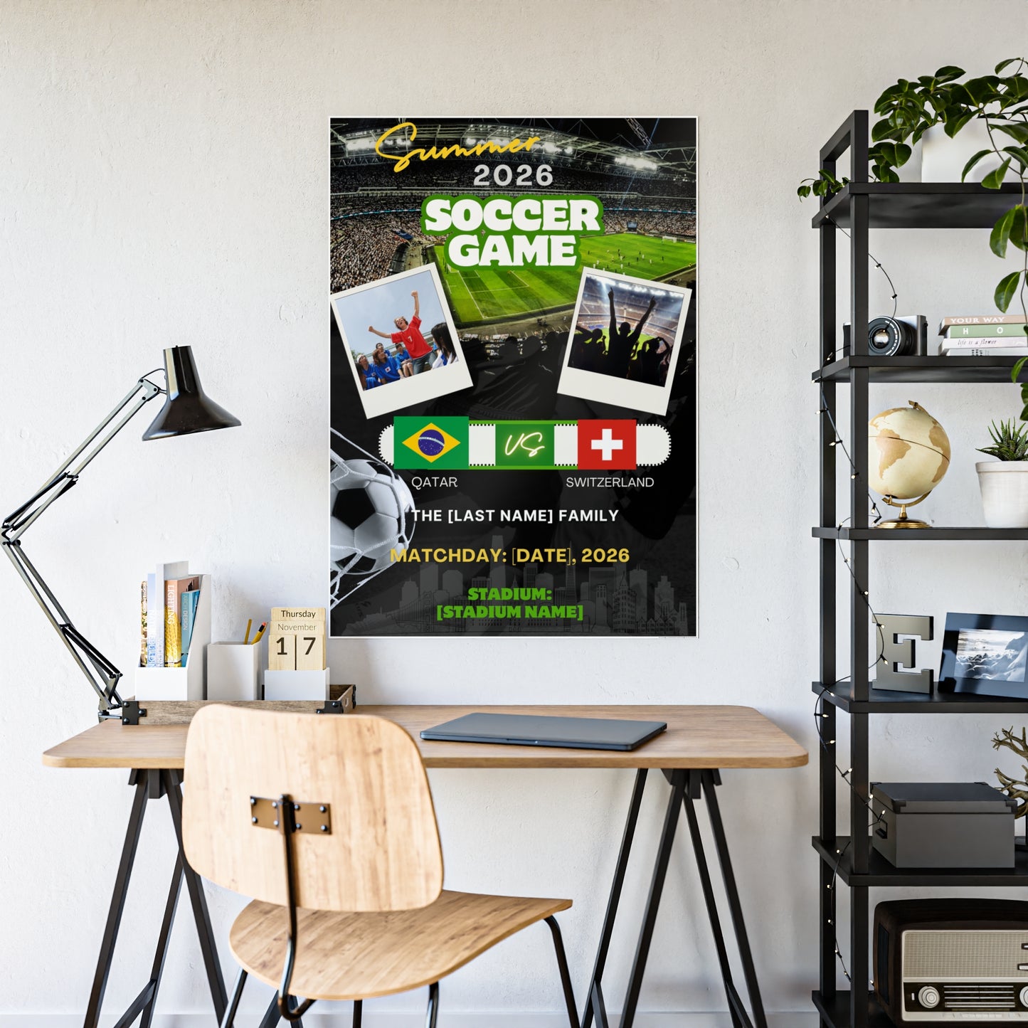 Personalized 2026 Soccer I was there Gloss Poster