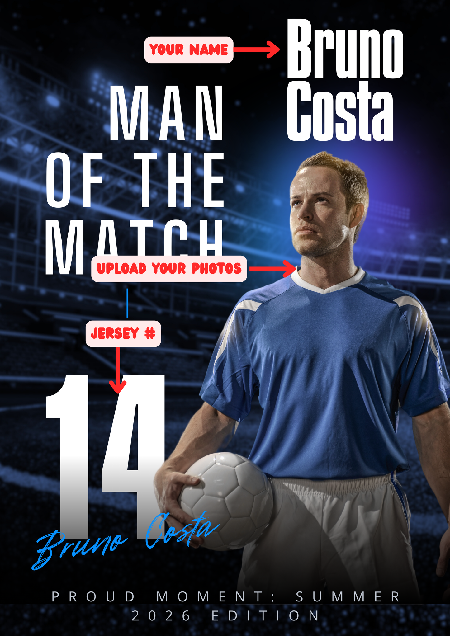 Personalized 2026 Soccer Future Star Gloss Poster — FIFA World Cup Theme