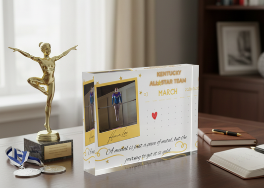 Personalized Gymnastics Winning Date Calendar Acrylic Display