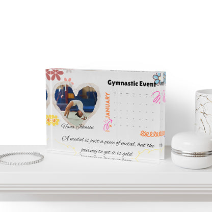 Personalized Gymnastics Winning Date Calendar Acrylic Display