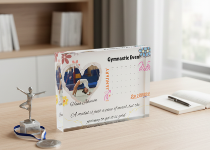 Personalized Gymnastics Winning Date Calendar Acrylic Display