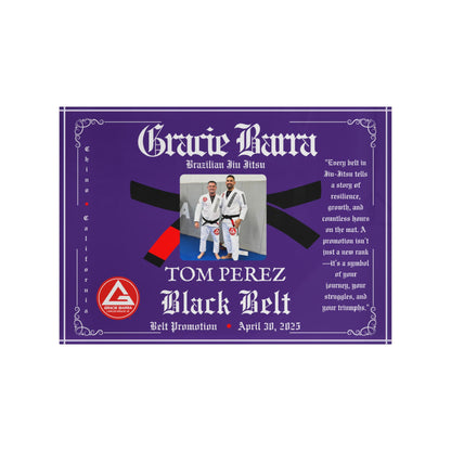Personalized Photo Block - Martial Art - BJJ - Judo Belt Promotion Keepsake - Purple