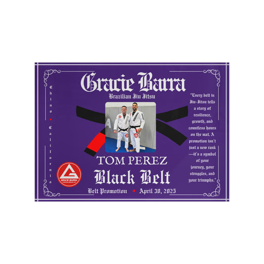 Personalized Photo Block - Martial Art - BJJ - Judo Belt Promotion Keepsake - Purple
