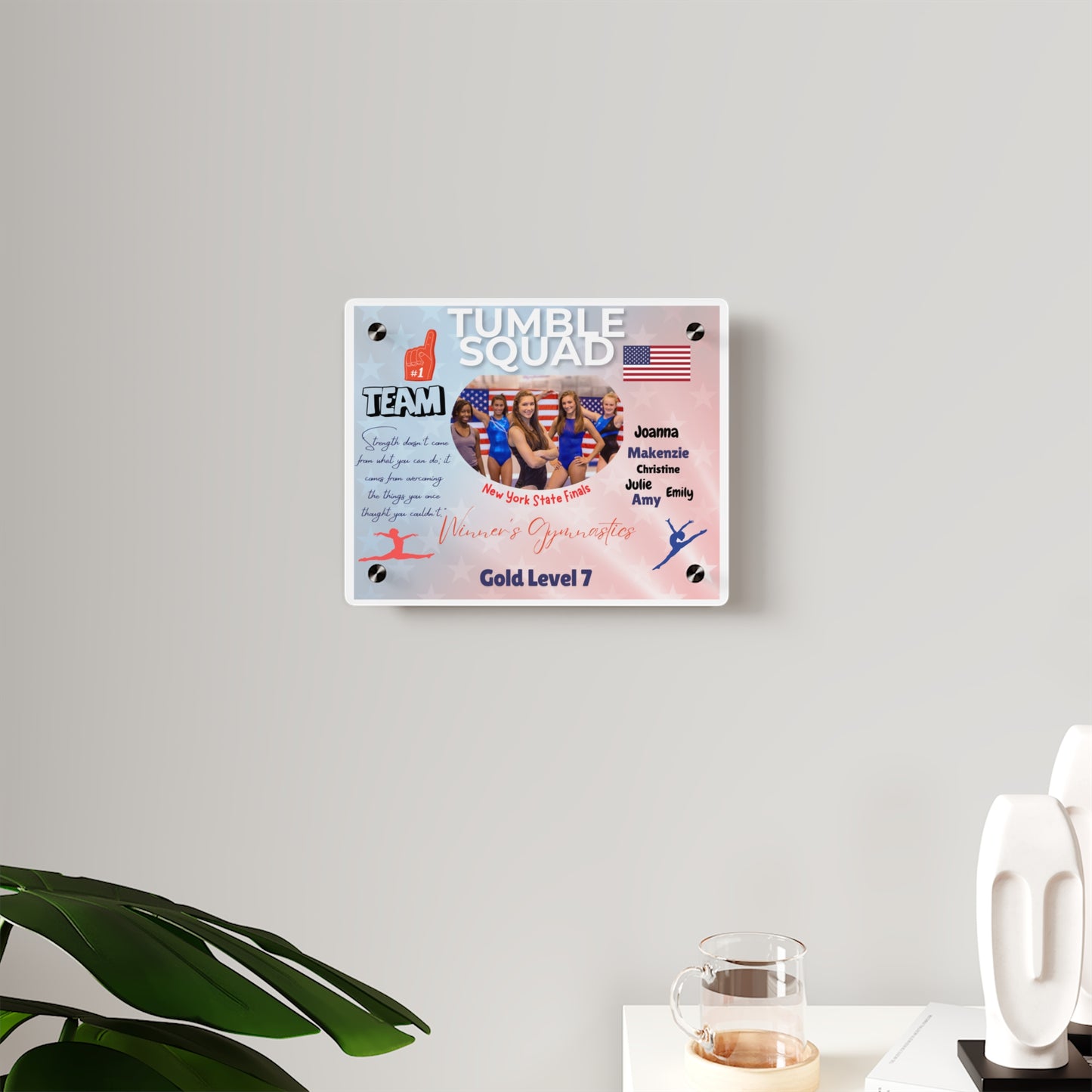 Personalized Acrylic Wall Art Panel -  Gymnastics Team Competition Events