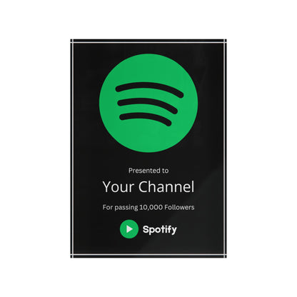 Customized Spotify Podcast Plaque Award