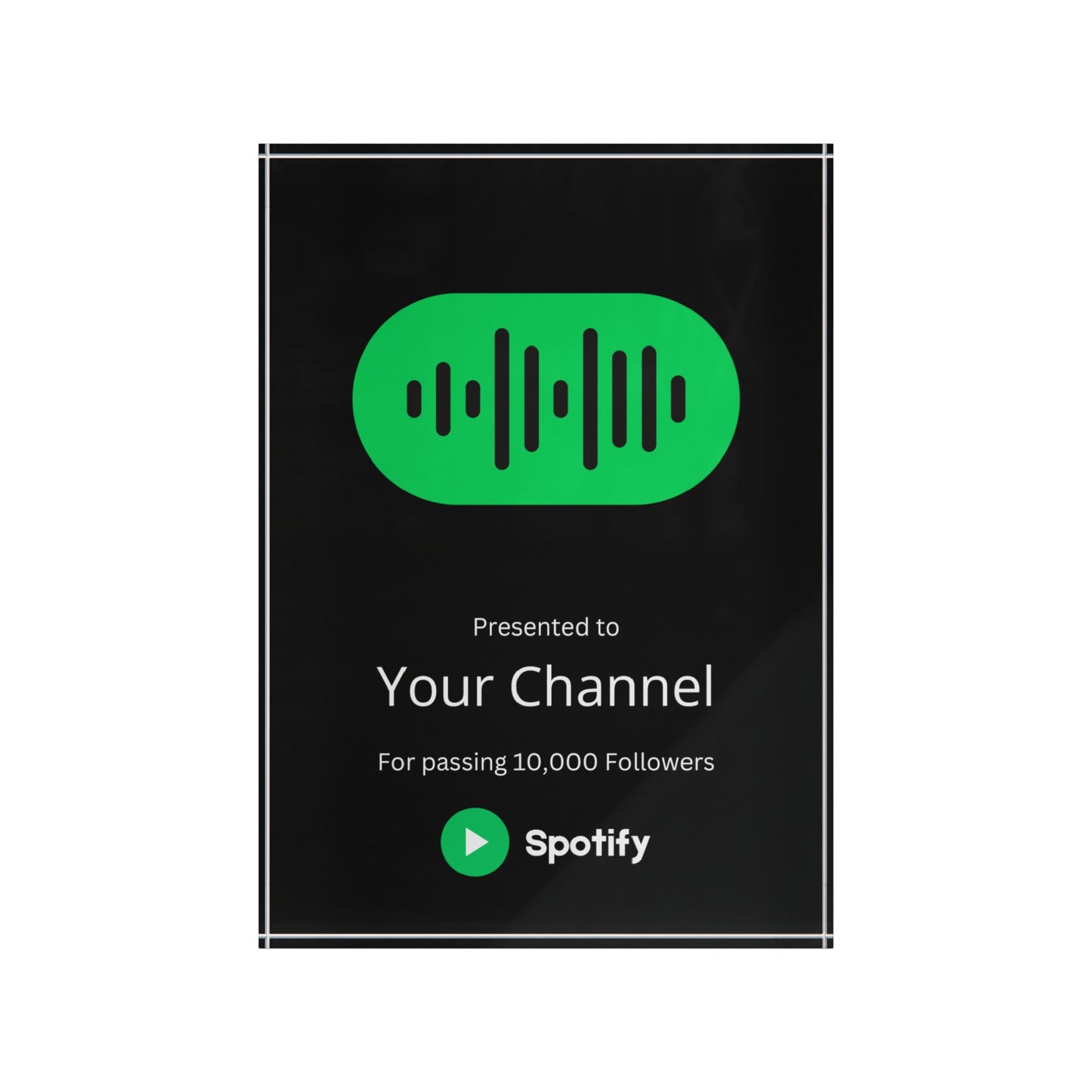 Customized Spotify Podcast Plaque Award