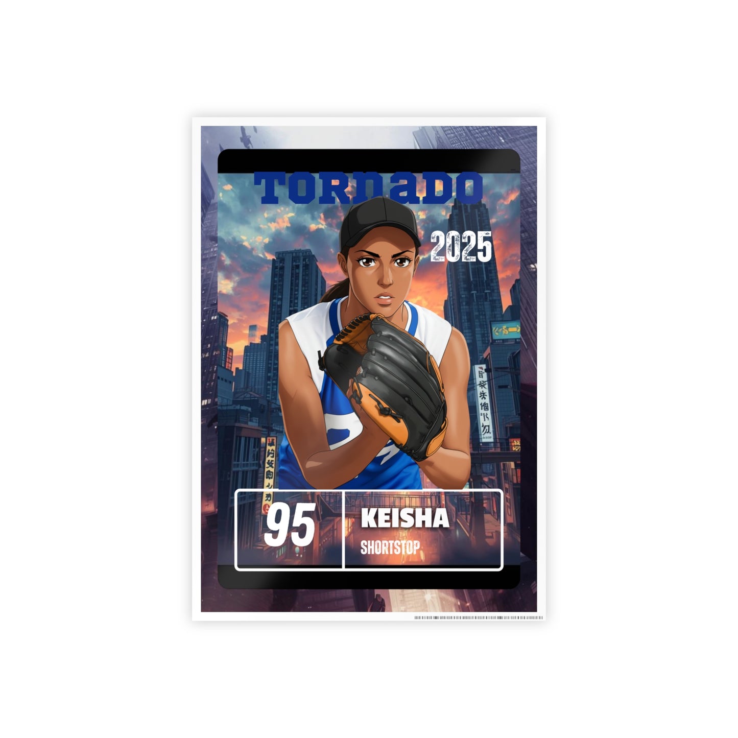 Personalized Baseball & Softball Japanese Anime Theme Poster