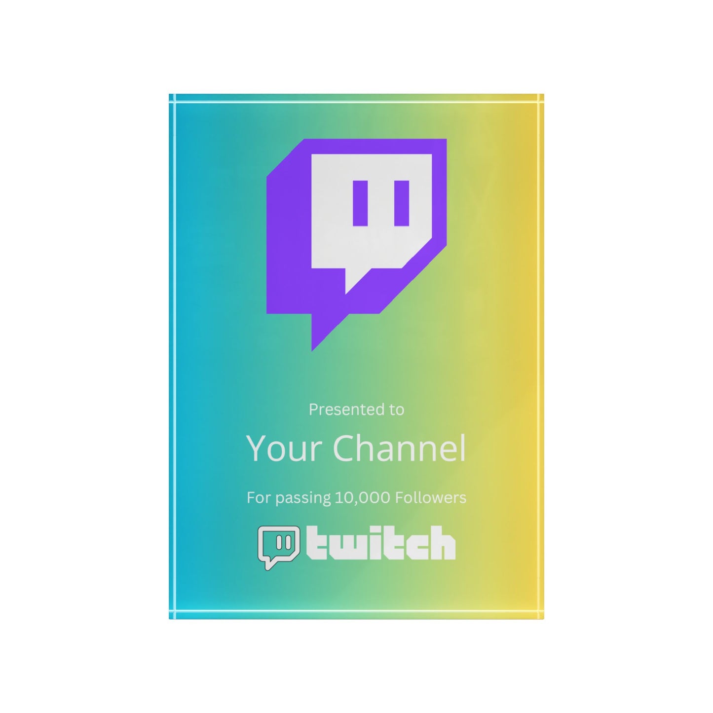 Customized Twitch Streamers Plaque Award