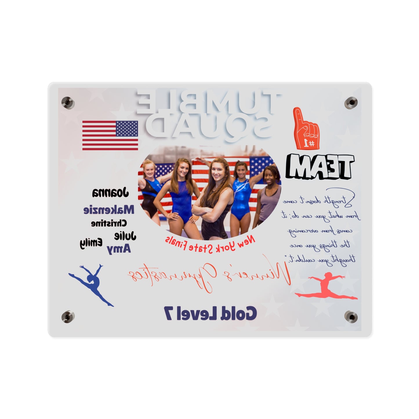 Personalized Acrylic Wall Art Panel -  Gymnastics Team Competition Events