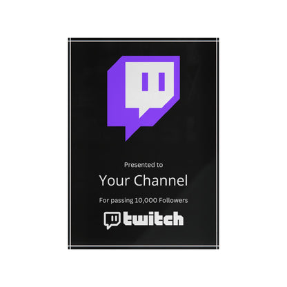 CustomizedTwitch Streamers Plaque Award