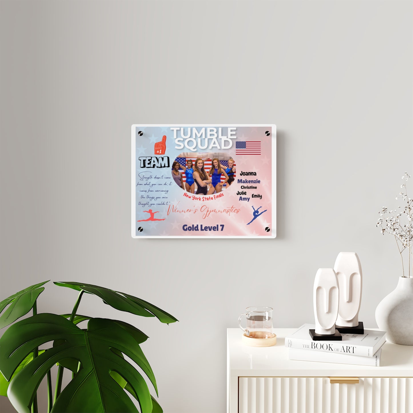 Personalized Acrylic Wall Art Panel -  Gymnastics Team Competition Events
