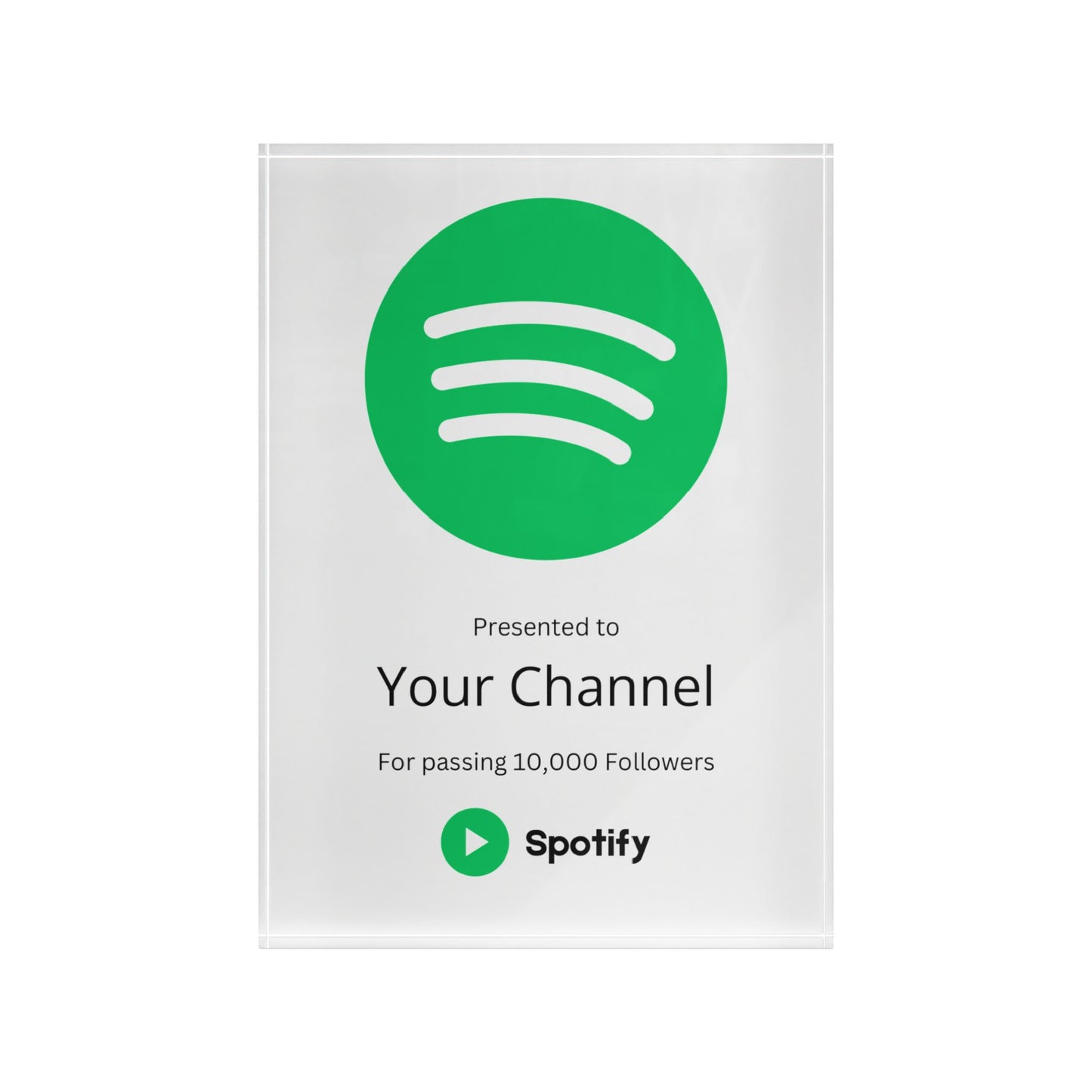 Customized Spotify Podcast Plaque Award