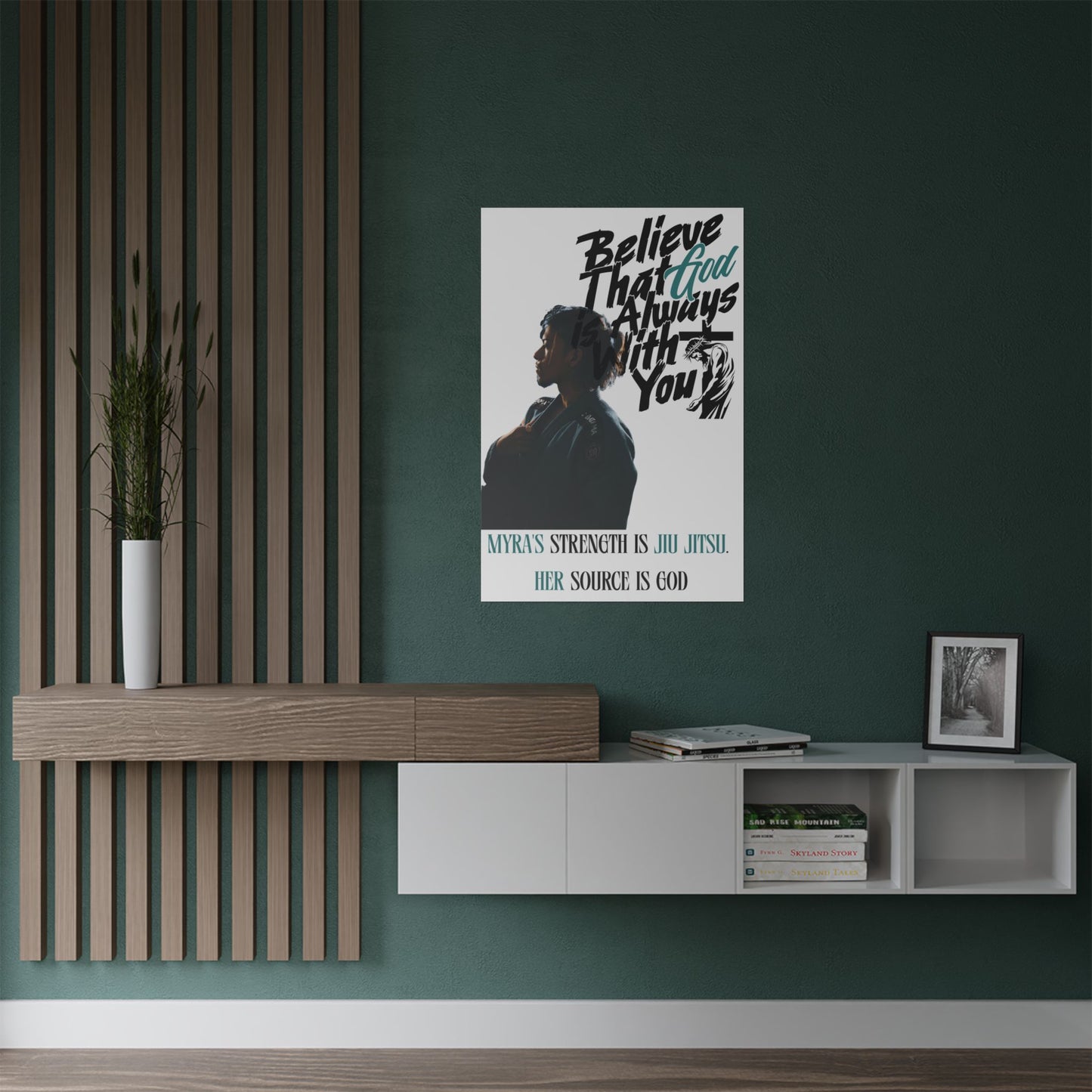 Personalized Poster Print with God and Jiu Jitsu Design