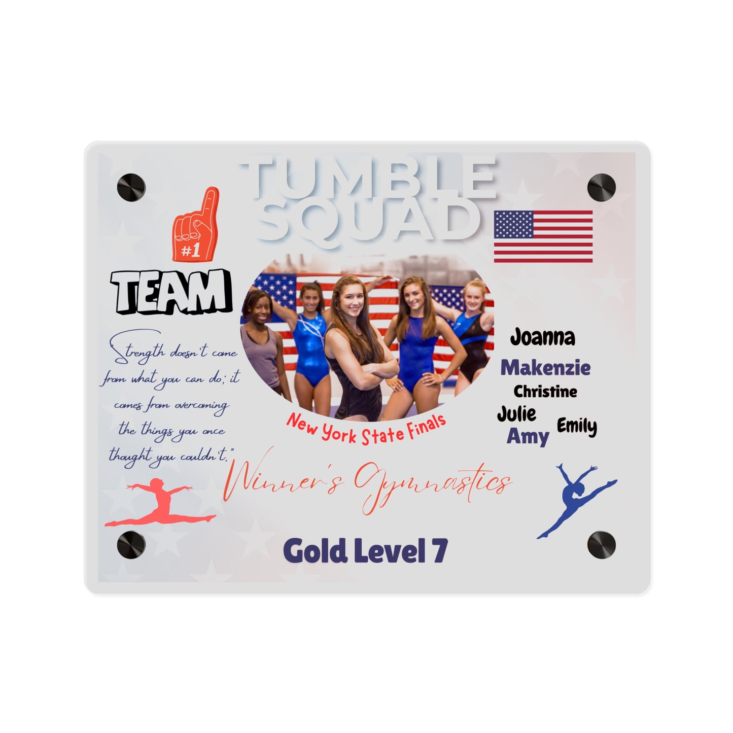 Personalized Acrylic Wall Art Panel -  Gymnastics Team Competition Events