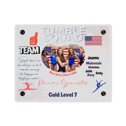 Personalized Acrylic Wall Art Panel -  Gymnastics Team Competition Events
