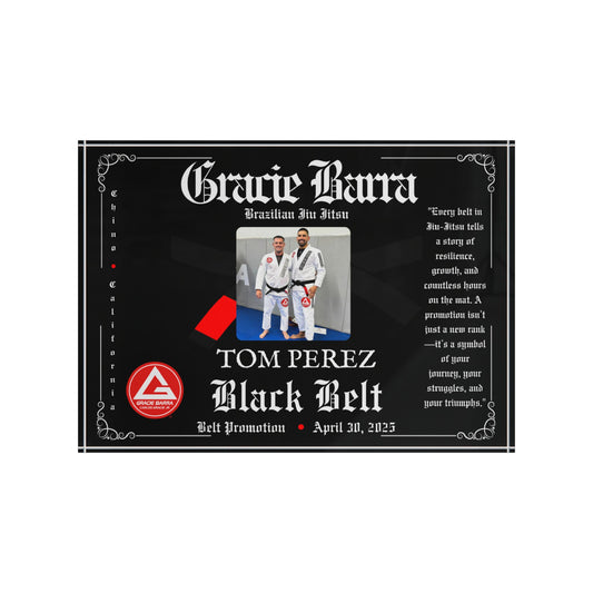Personalized Photo Block - Martial Art - BJJ - Judo Belt Promotion Keepsake - Black
