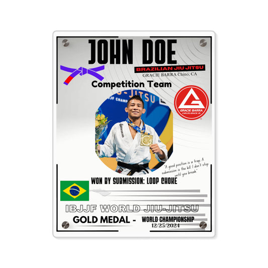 Personalized Jiu-Jitsu Wall Art Panel - Celebrate Every Step and Your Achievement- display your achievement on the wall
