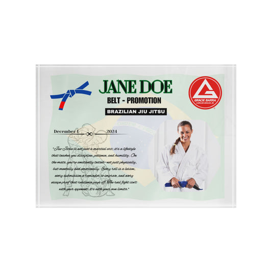Personalized Photo Block,  BJJ, Judo Belt Promotion, Brazilian Flag Theme, Gift for Him and Her, Family Gifts