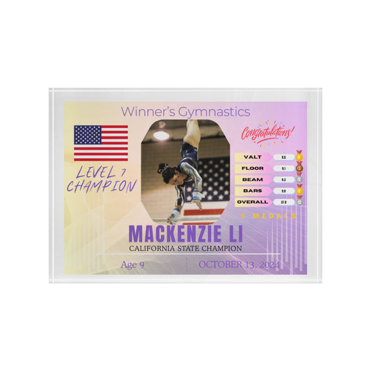 Personalized Gifts For Gymnast, Acrylic Wall Art Panel, For Gifts, Birthday Gifts
